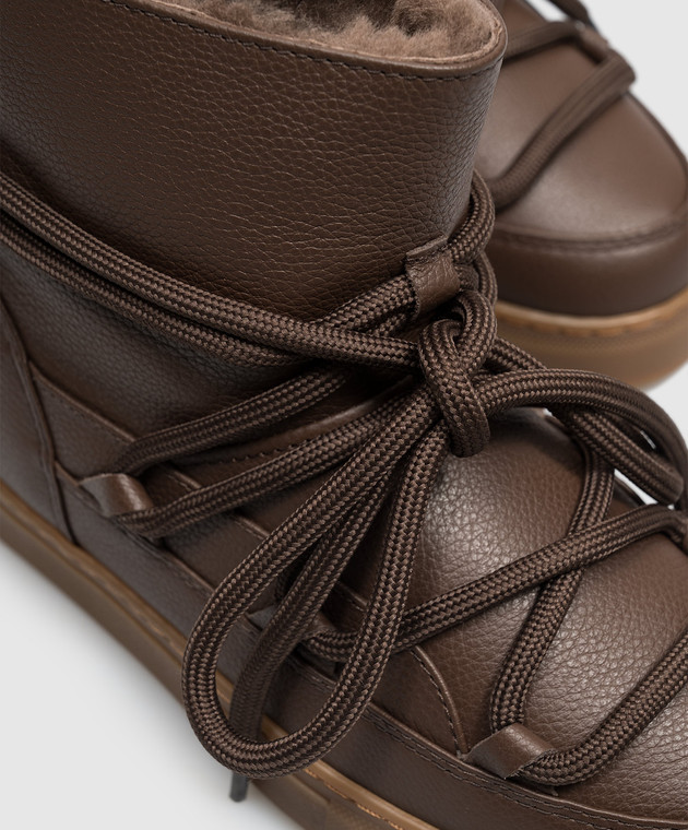 Inuikii Дитячі коричневі шкіряні черевики на хутрі 300100302113338 зображення 5