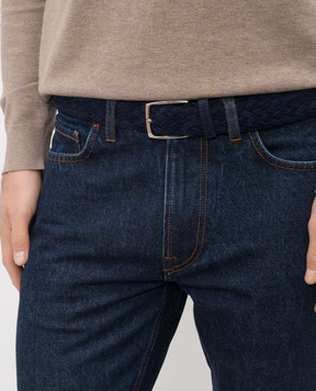 ISAIA Синій замшевий плетений ремінь FB0047PLF40