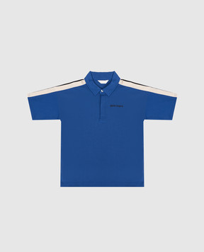 Palm Angels Дитяче синє поло з тасьмою PBBD013S26FLE001