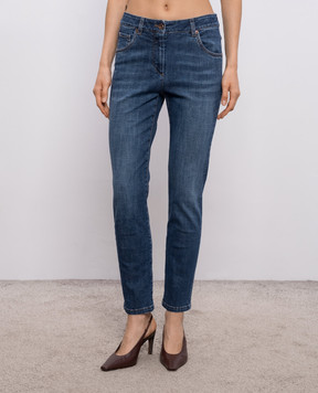 Brunello Cucinelli Сині джинси з патчем MB065P5679