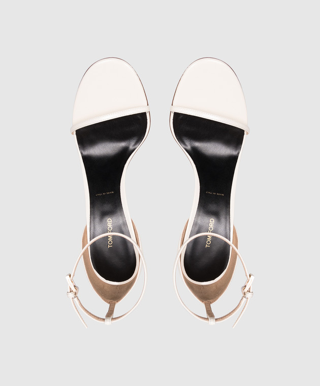 Tom Ford Кожаные лакированные босоножки цвета айвори VERTIGO W3896LCL072P изображение 4