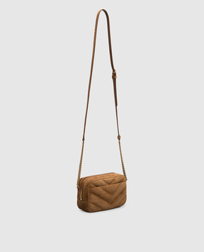 Saint Laurent Коричнева замшева сумка крос-боді LouLou міні 869816AAEY6