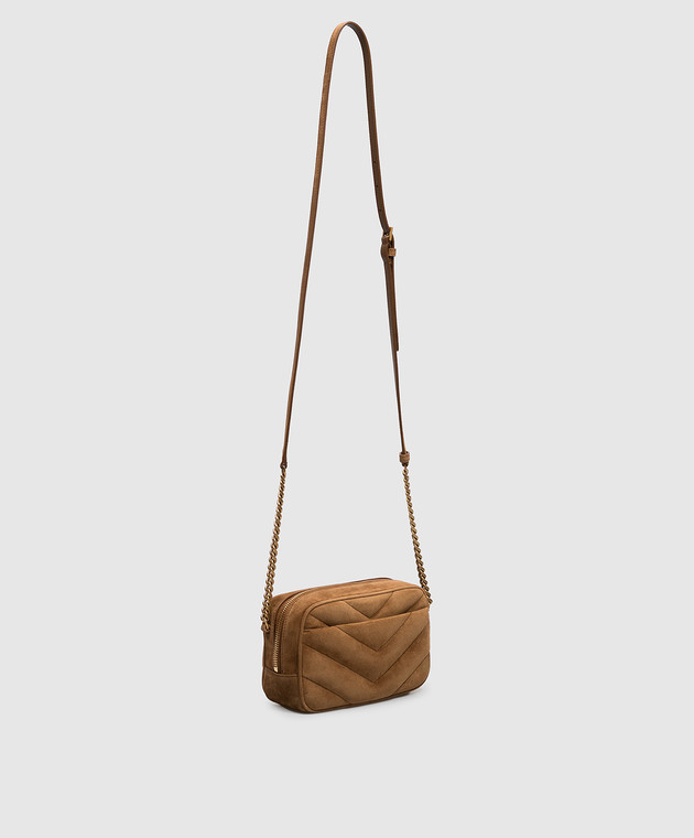 Saint Laurent Коричневая замшевая сумка кросс-боди LouLou мини 869816AAEY6 изображение 3