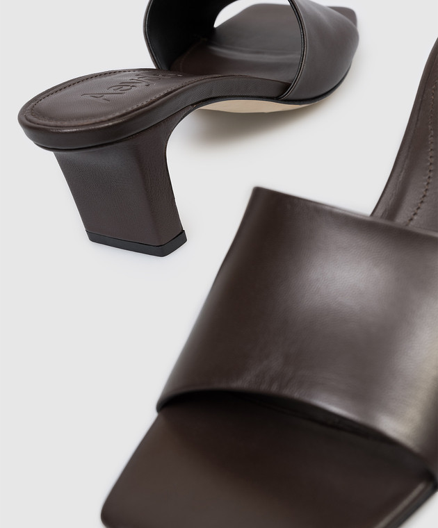 Aeyde Коричневі шкіряні мюлі Jessie HS0682001003126 зображення 5