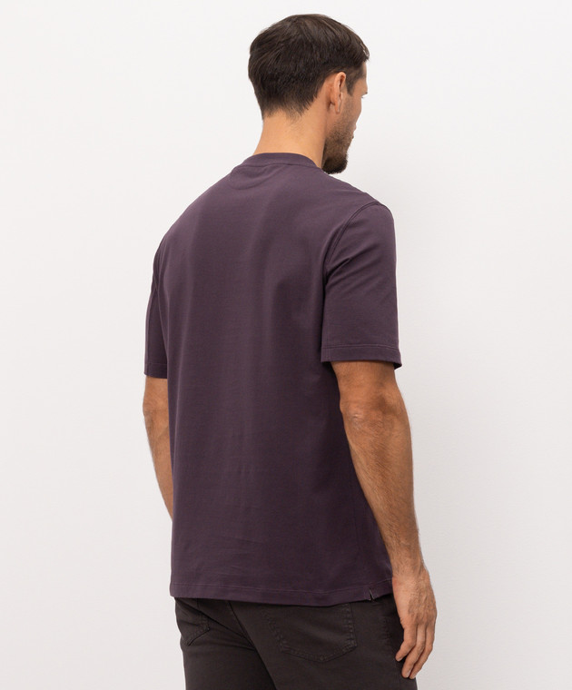 Brunello Cucinelli Фіолетова футболка з емблемою M0B138440 зображення 3