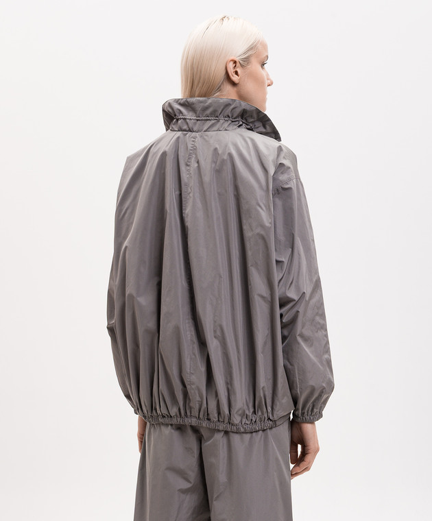 Alexander Wang Сіра вітровка з вишивкою логотипа 1WC3262771 зображення 4