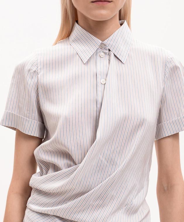 Alexander McQueen Сукня із шовку в смужку 868050QBADY зображення 4
