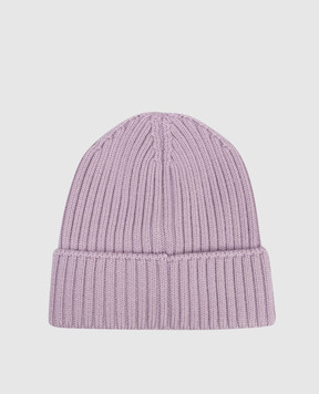 Moncler ENFANT Дитяча фіолетова шапка з вовни з логотипом L19543B00008M1131