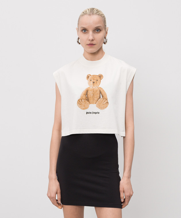 Palm Angels Топ Bear цвета айвори PWAC022S26JER002 изображение 3