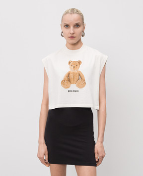 Palm Angels Топ Bear кольору айворі PWAC022S26JER002