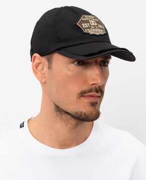 Dolce&Gabbana Чорна кепка з брендованою нашивкою GH939ZGK097