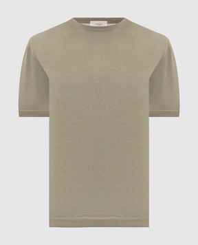 Agnona Футболка кольору хакі з шовком KT11U150Q1812
