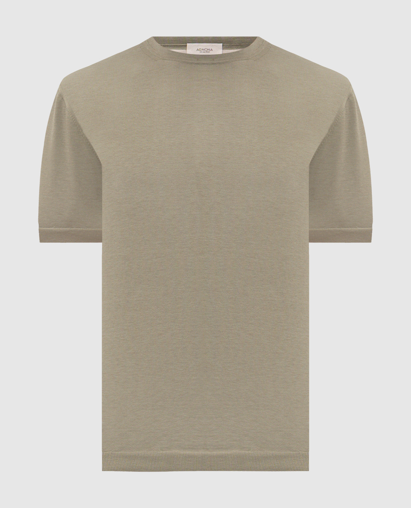 Футболка цвета хаки с шелком