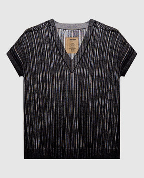 UMA WANG Чорний топ з льону UK7122