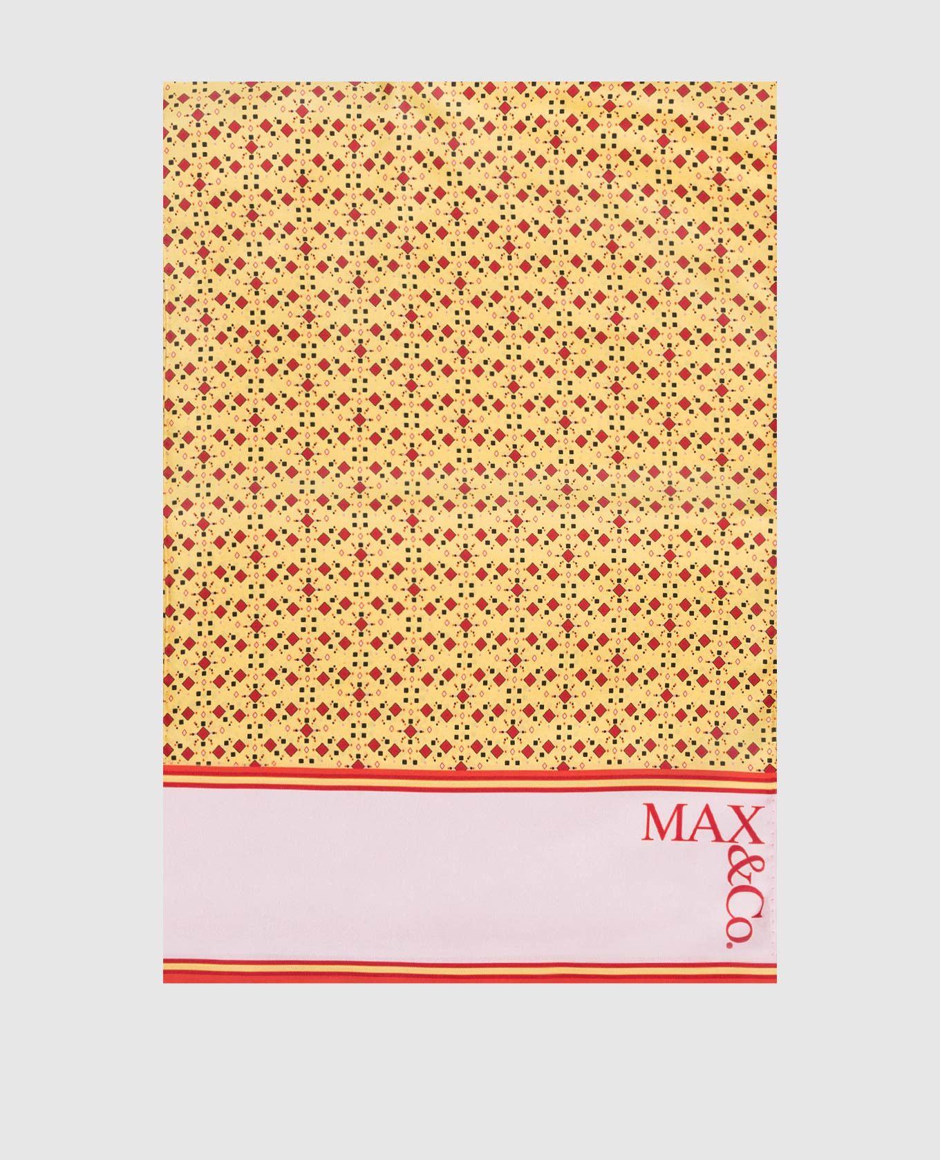 

Желтый шарф из шелка в геометрический узор, Шарфы