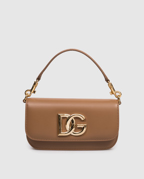 Dolce&Gabbana Коричневва шкіряна сумка крос-боді 3.5 BB7603AW576