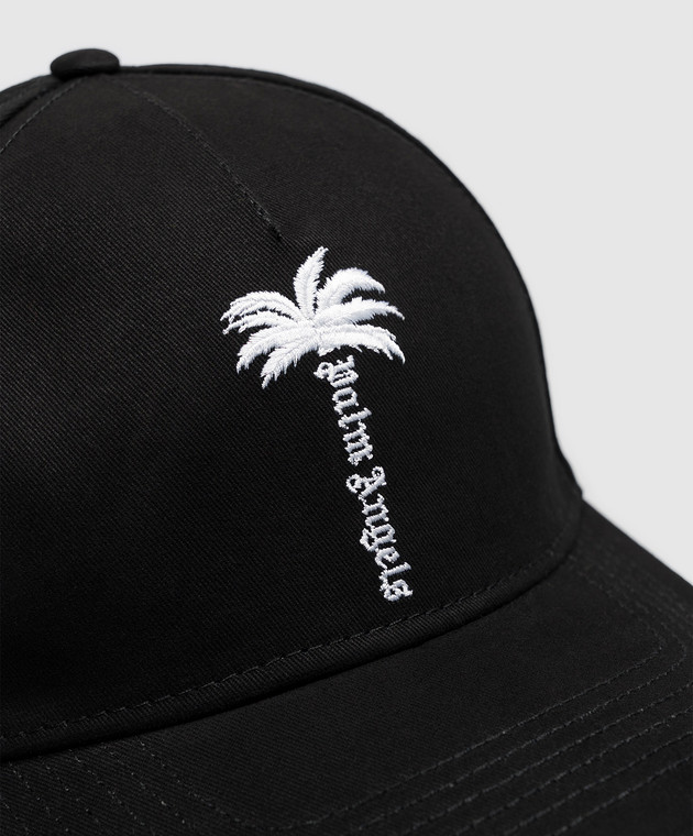 Palm Angels Чорна кепка з вишивкою логотипа PAWLB001FB010m зображення 4