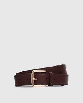 Max Mara Бордовий шкіряний ремінь з логотипом NEWBUCKLE35LONG