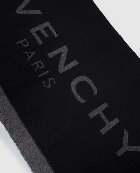 Givenchy Черный палантин из шерсти и кашемира 710010176001