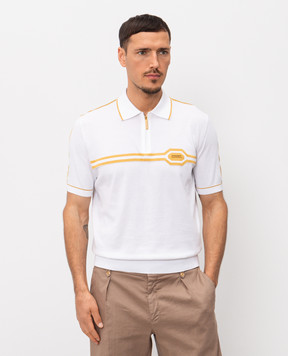 Stefano Ricci Біле поло із шовком K818119P31F26285