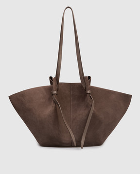 YUZEFI Коричневая замшевая сумка-тоут MOCHI LARGEMOCHI