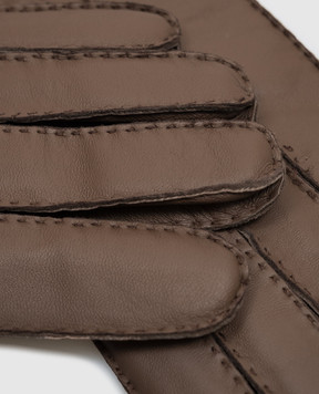 Trussardi Коричневі шкіряні рукавички E302X000003NMG001L40