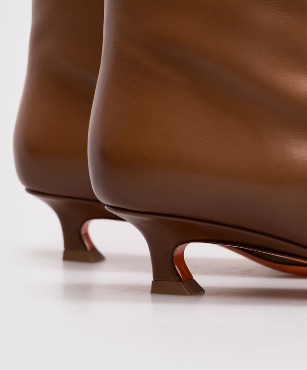Santoni Коричневые кожаные сапоги WSTI72407HI2NXUY изображение 5