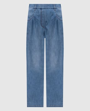 Brunello Cucinelli Сині джинси з ланцюжком MH192P5566