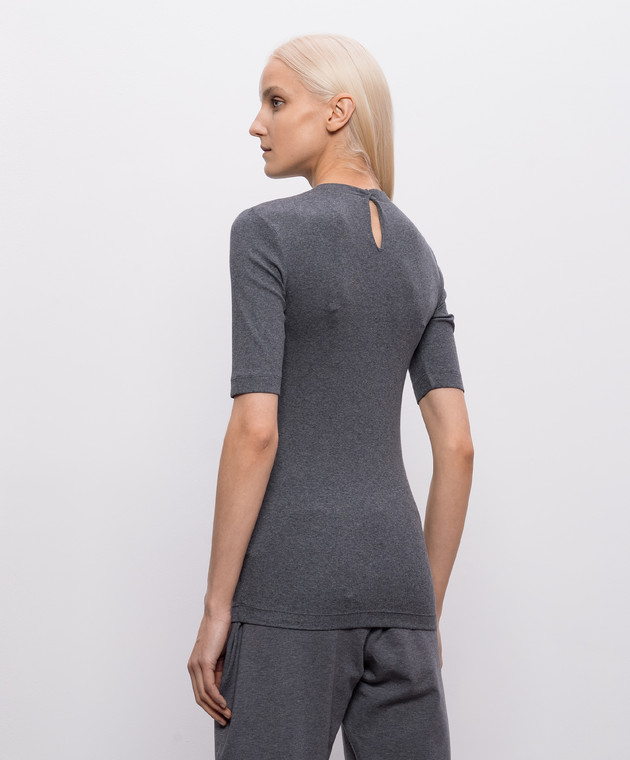 Brunello Cucinelli Серый топ с цепочкой мониль MPTC8BJ310 изображение 4