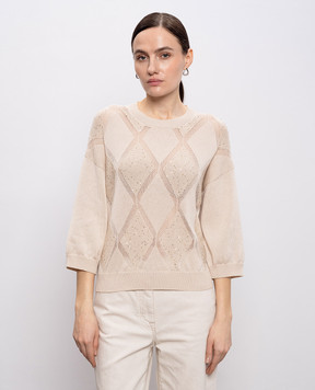 Peserico Бежевий джемпер з паєтками S99164F079333A
