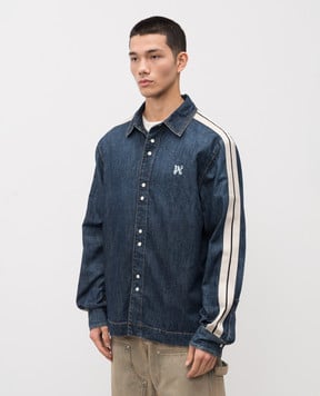 Palm Angels s Синяя джинсовая рубашка с монограммой логотипа PMYE049R24DEN001