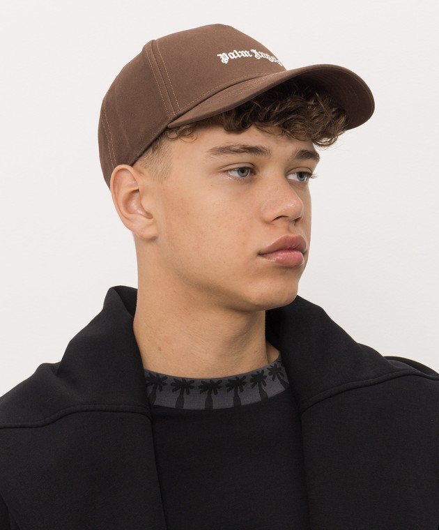 Palm Angels Коричнева кепка з вишивкою логотипа PAMLB001FB001m зображення 2
