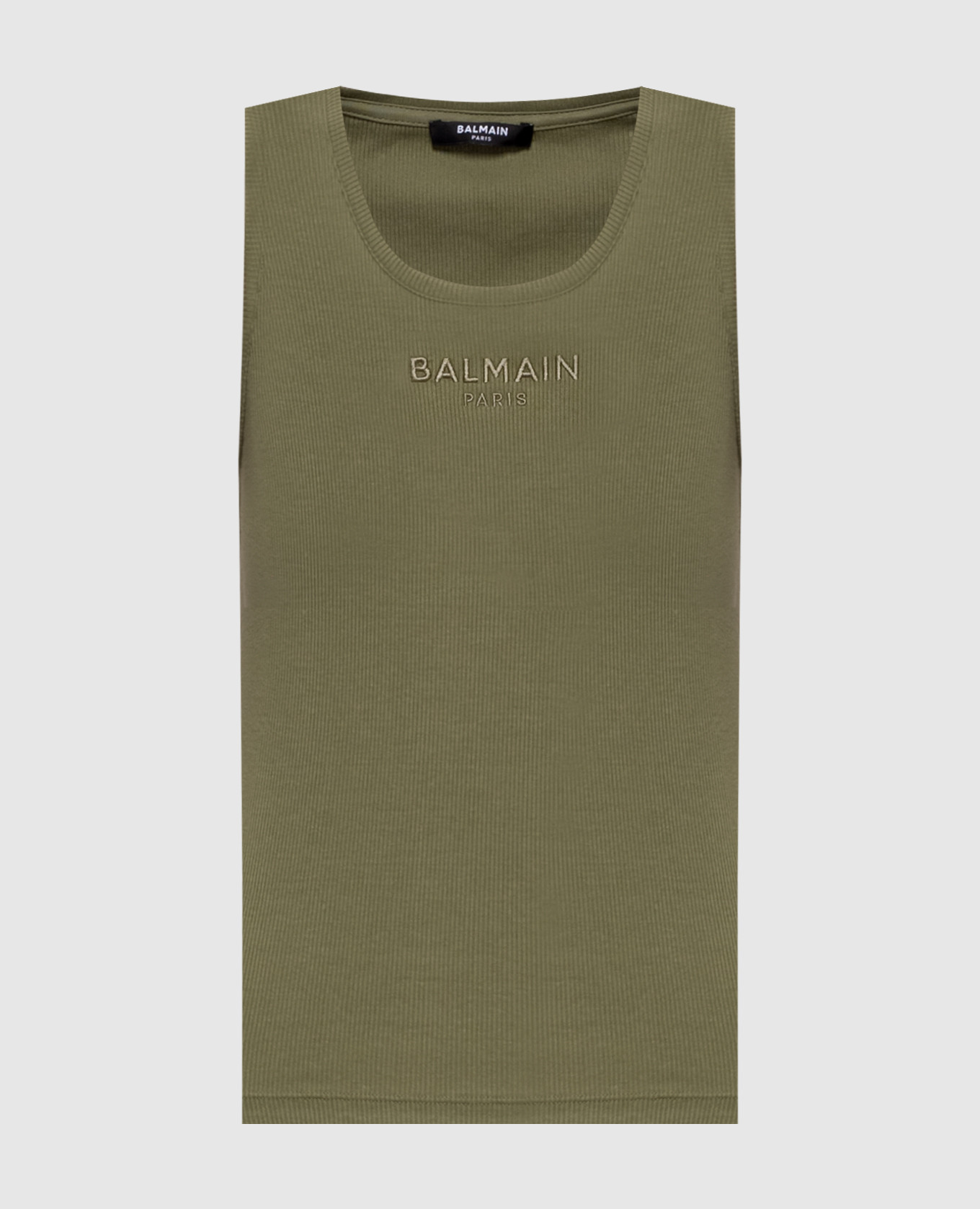 Майка цвета хаки в рубчик