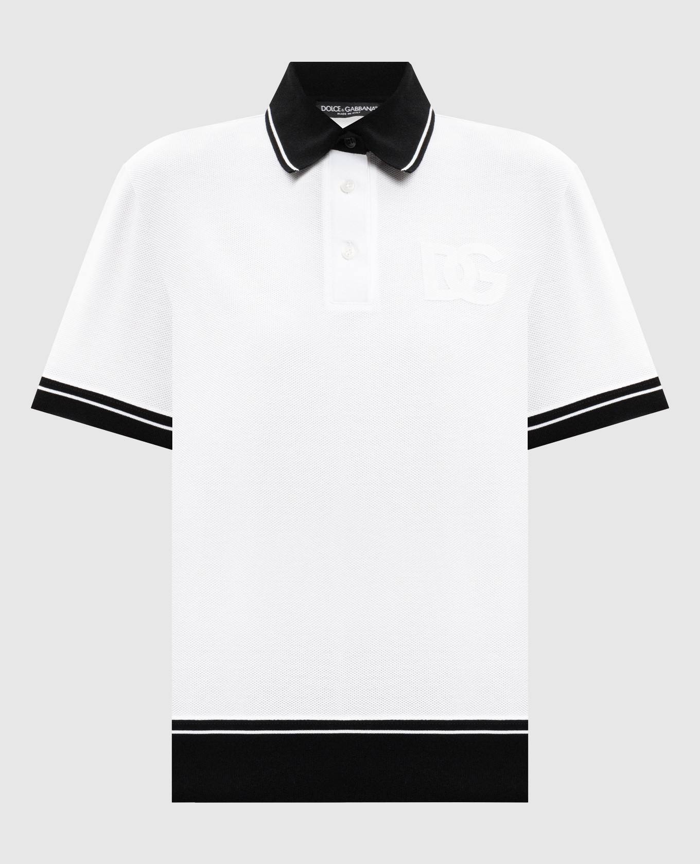 Белое поло с монограммой