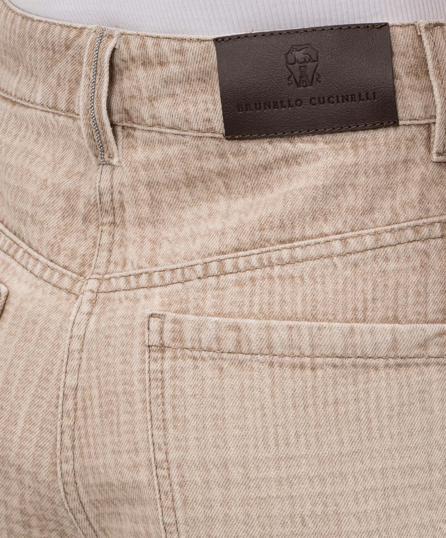 Brunello Cucinelli Бежевые джинсы в клетку MP95PP4059 изображение 5