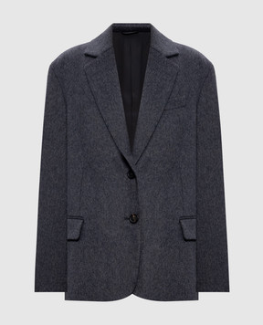 Brunello Cucinelli Серый жакет из шерсти MG5497204P