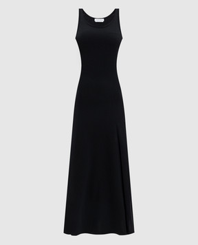 Alexander McQueen Черное платье с вышивкой логотипа 863591QLAEZ