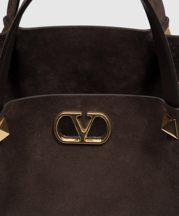 Valentino Коричневая замшевая сумка-тоут 9W2B0T83AHA изображение 5
