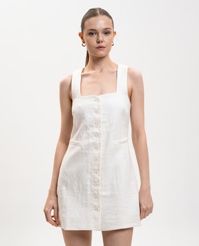 Faithfull Біла сукня міні Jaques з льону FFC02WHT