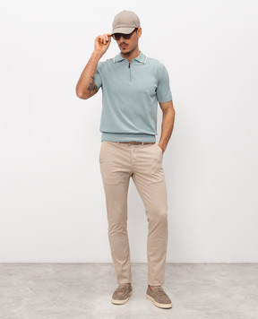 Canali Зелене поло з бавовни MK02460C1165