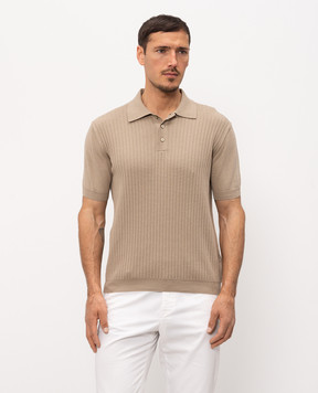 Bilancioni Бежеве поло в рубчик BE2661054772