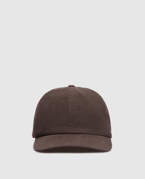 ISAIA Коричневая кепка из льна BRT01421040