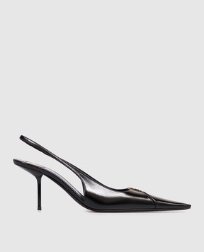 Saint Laurent Черные кожаные слингбеки BABYLONE BRETEUIL 858966AAEHI