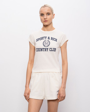 Sporty & Rich Бежевая футболка Varsity Crest TO11176218WH37w