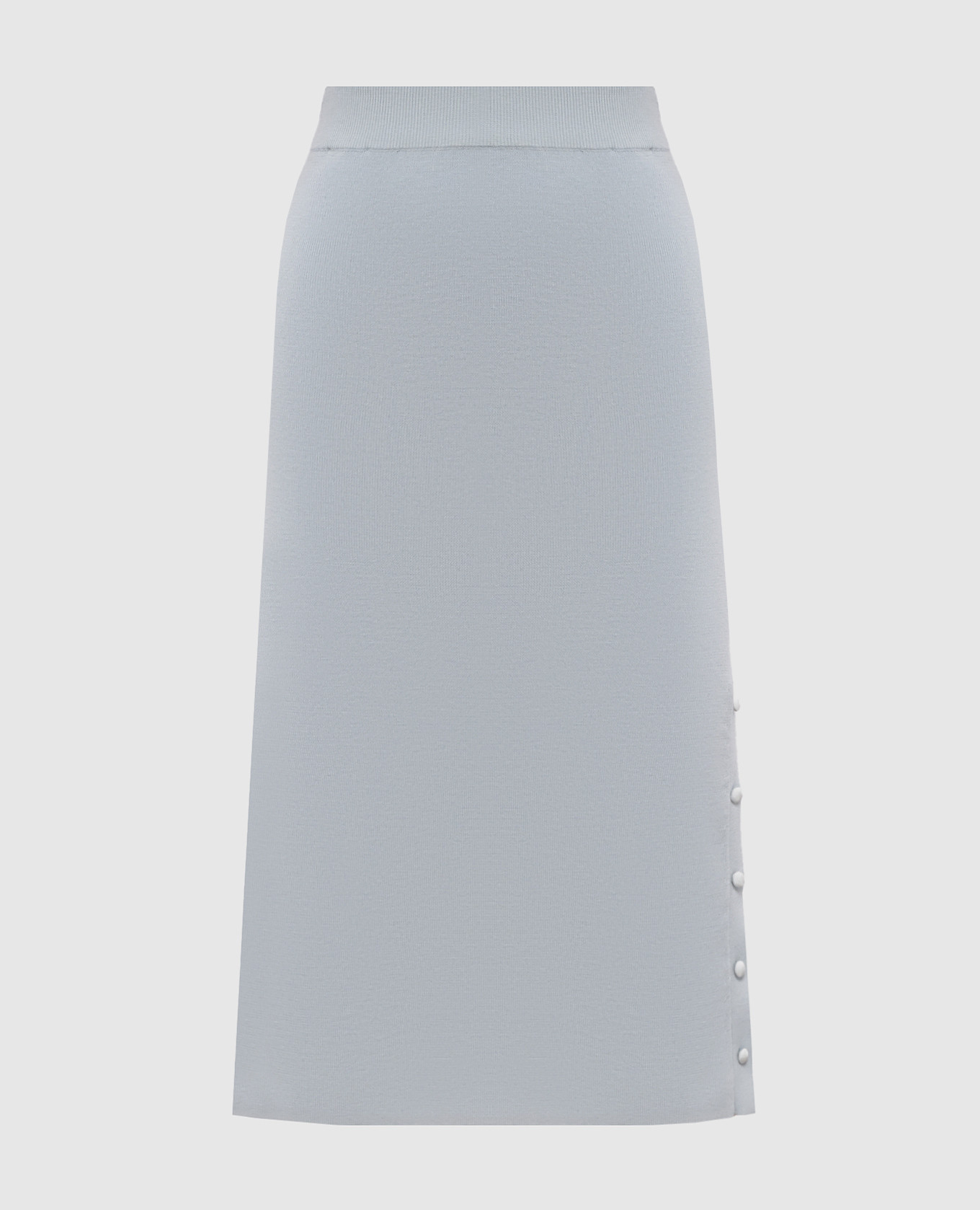 Голубая юбка миди из шерсти