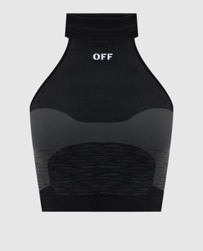 Off-White Чорний топ Racing 2VO05RS26KNI001