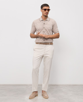 Peserico Бежева сорочка з льоном R59505F129316A