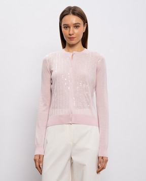 Max Mara Розовый кардиган LIBBRA из шелка и шерсти MSTLIBBRA