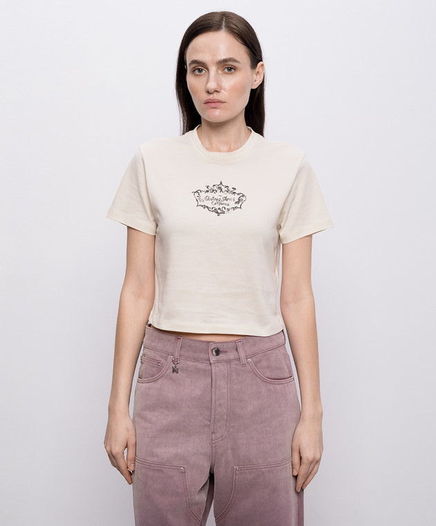 AMIRI Футболка цвета айвори CHATEAU CREST AWTOJR1043 изображение 3