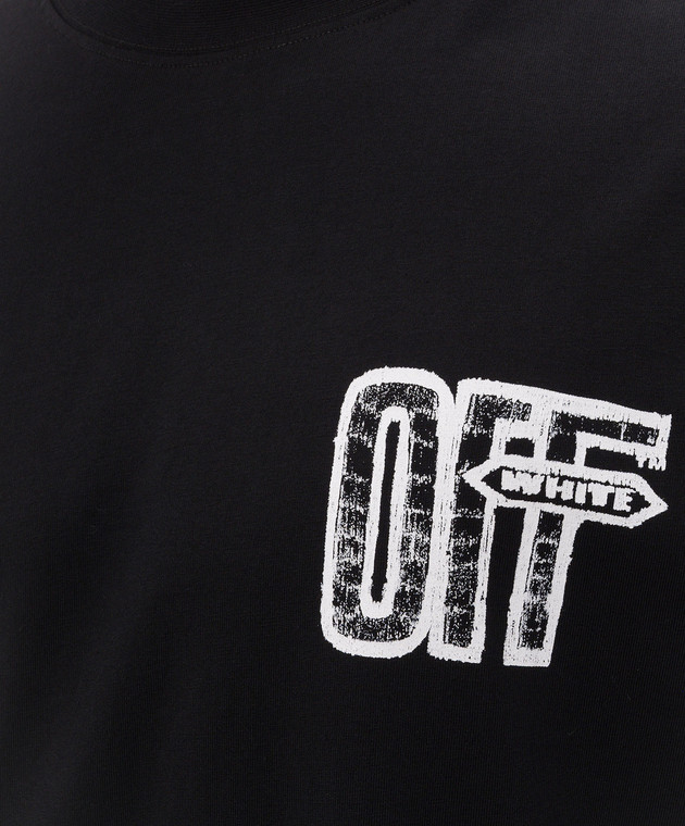 Off-White Черная футболка с принтом Arrow 44MAA120F26J00Y изображение 5